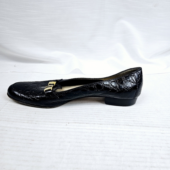 Vintage Salvatore Ferragamo Croc Embossed Loafer size 8.5 - Picture 6 of 12